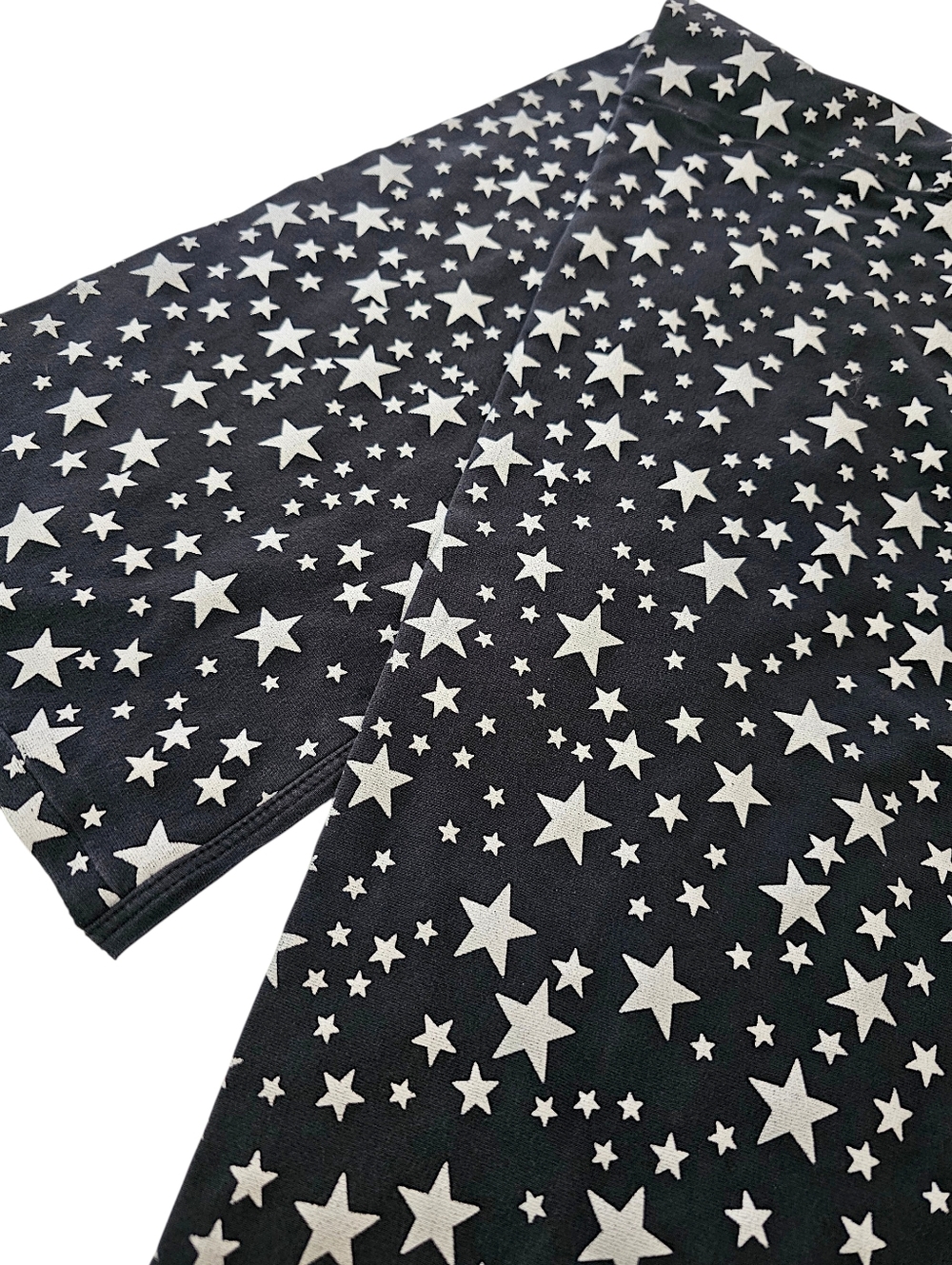 GUESS Upcycled Black Fabric with Silver Star Print - 1/2 Yard - Picture 5 of 12